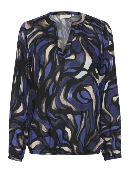 Kaffe Bluză Ditte bej / indigo negru