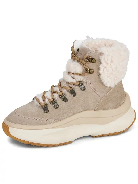 Pantofi Moon Boot din piele de oaie bej