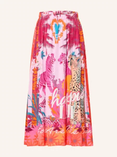 Miss Goodlife Satynowa Spódnica Tiger Heart pink różowa