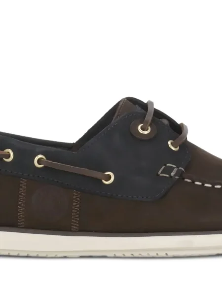 Pantofi loafer Barbour cu șireturi din piele maro
