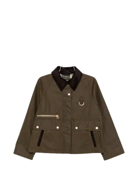 Gulerat ceruit palton Barbour de catifea cord verde