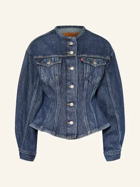 Levi's® Džínová Bunda Sculpted Trucker tmavě modrá