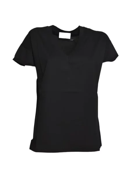 Scurt tricou Solotre cu decolteu în V negru