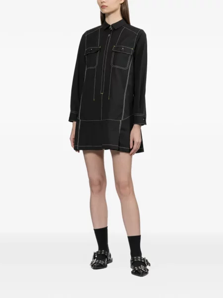 Rochie mini Toga din țesătură twill negru