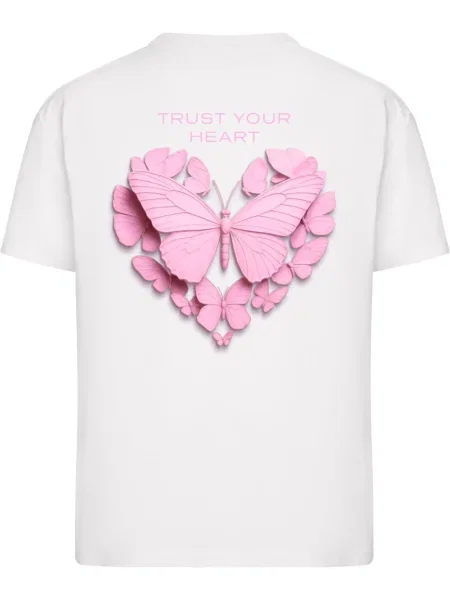 Mister Tee Tričko Trust Your Heart ružová biela