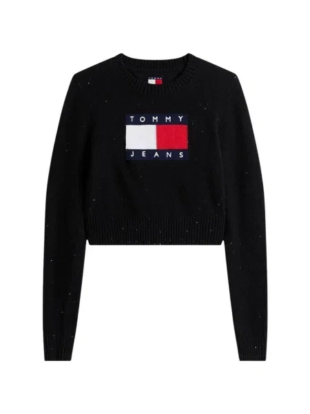 Tommy Jeans Sveter námornícka modrá / červená biela čierna
