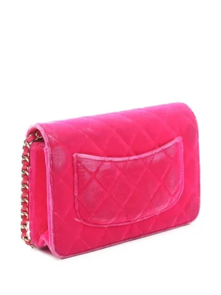Sametový prošívaný náhrdelník Chanel Pre-owned růžový