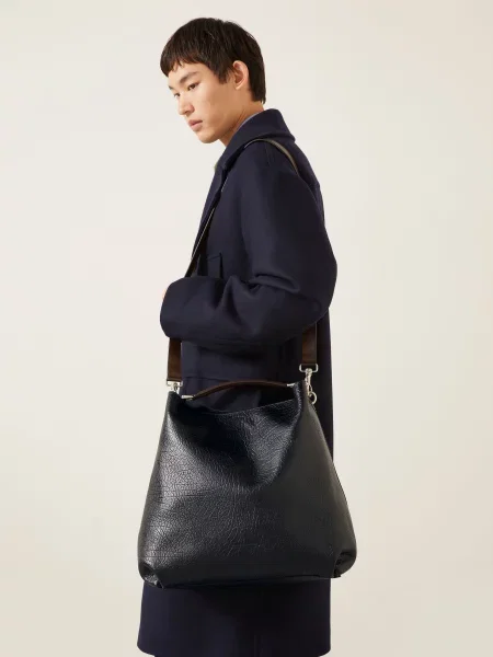 Dries Van Noten Shopper / stříbrná / tmavě hnědá černá
