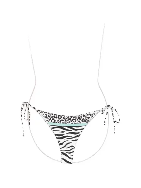 Bikini Mc2 Saint Barth cu imagine cu imprimeu animal print cu legături alb