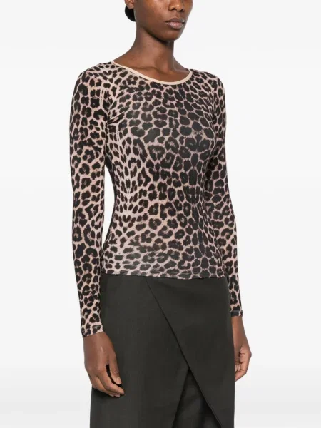 Lung top Baserange cu imagine cu model leopard