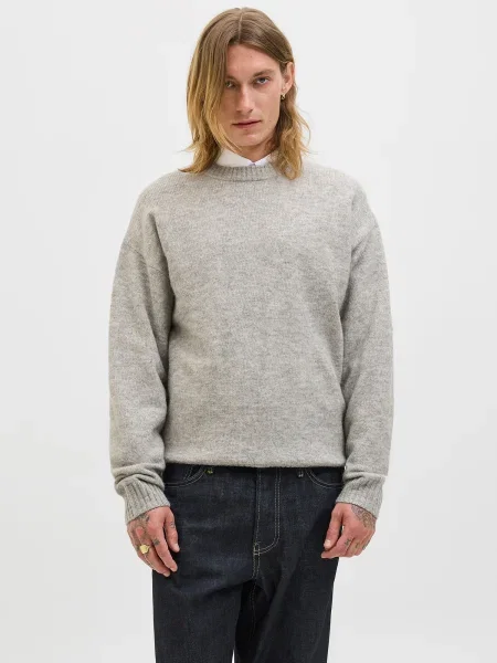 JACK & JONES Pulover JJESOHO OLLIE deschis gri