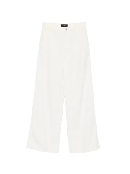 Širokih nogu traperice 7 For All Mankind bijela