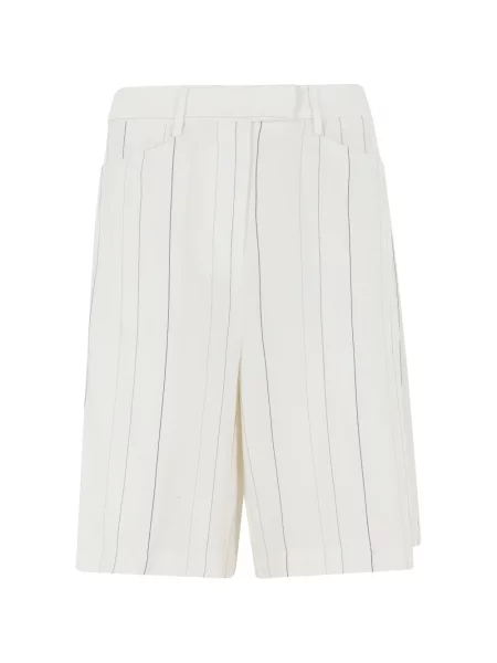 Pantaloni scurți Semicouture cu dungi alb