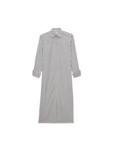 Sukienka koszulowa Ines De La Fressange Paris garniturowa niebieska