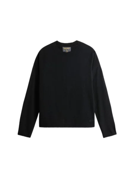 Sweter Woolrich wełniany czarny