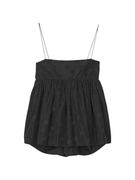 Bluză Cecilie Bahnsen cu funde fără mâneci cu model floral negru