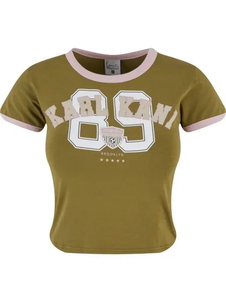 Karl Kani Tricou oliv / roz alb