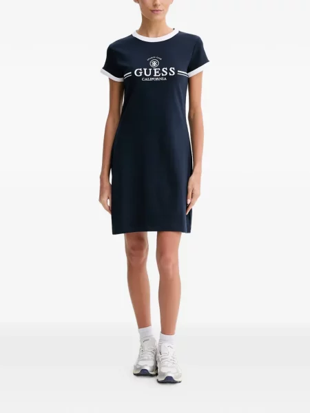 Rochie mini Guess cu broderie albastru