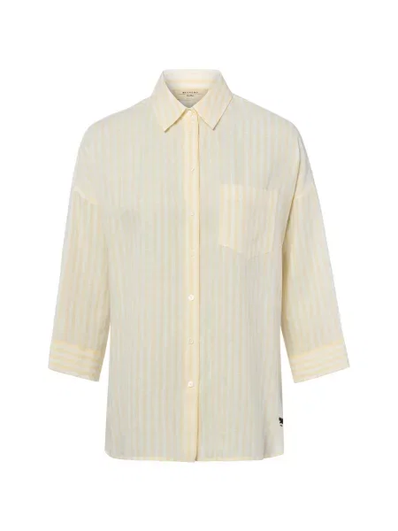 Bluzka z długim rękawem o kroju oversized z czystego lnu model PANETTO' Weekend Max Mara żółta