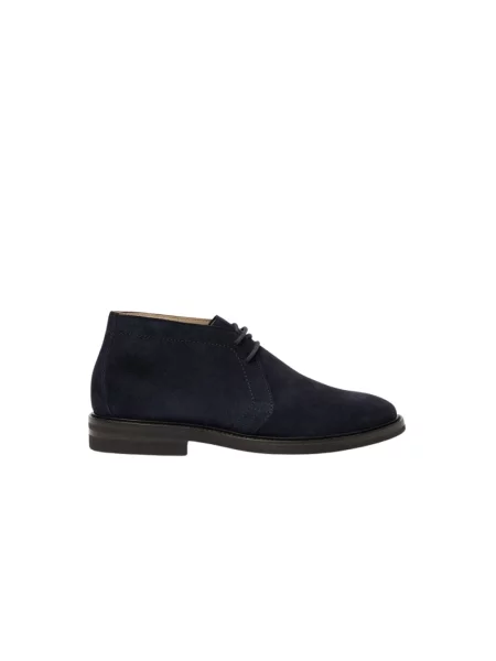 Buty do kostki Scarosso zamszowe niebieskie