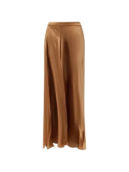 Fusta maxi Mes Demoiselles din satin maro