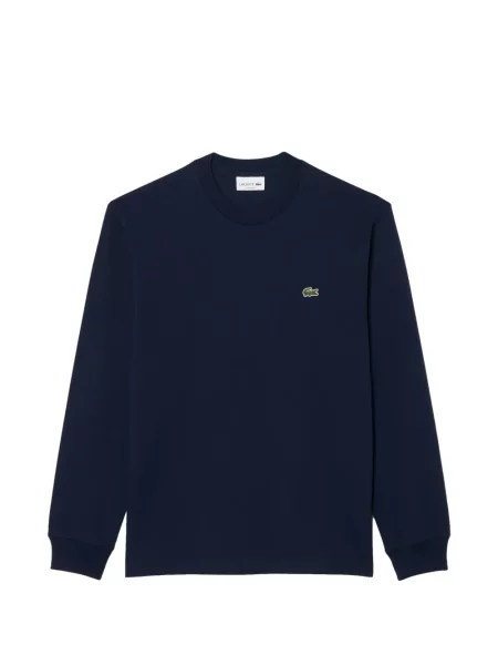 Lung tricou Lacoste cu autograf albastru