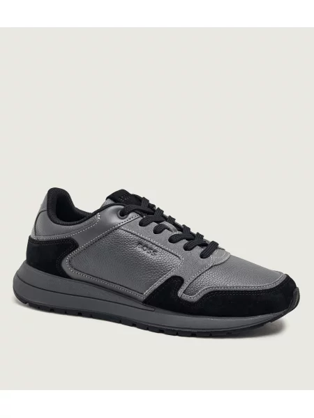 BOSS BLACK Teniși din piele Vinston_Runn_sdtbpl | piele întoarsă negru