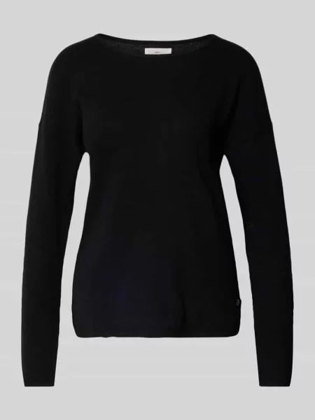 Sweter z dzianiny z czystego kaszmiru z okrągłym dekoltem Fynch-hatton czarny