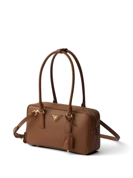 Top Prada din piele maro
