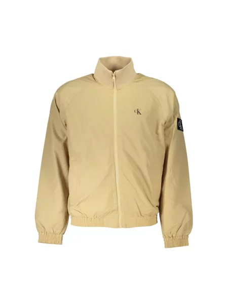 Kurtka jeansowa Calvin Klein Jeans z długim rękawem beżowa