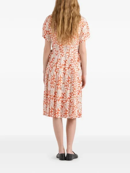 Rochie Prada plisată de costum portocaliu