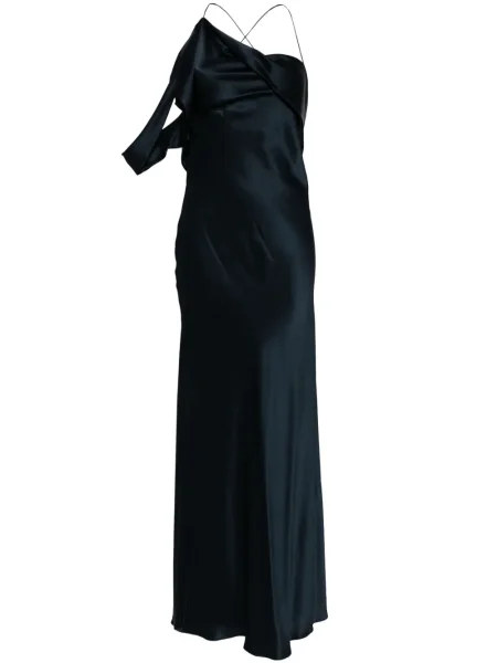 Копринена костюм рокля Michelle Mason синьо