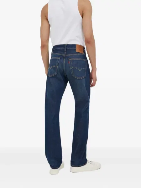 Blugi drepți Levi's® zdrențuiți negru