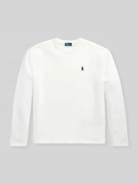 Bluzki z długim rękawem o kroju relaxed fit z czystej bawełny Polo Ralph Lauren biała