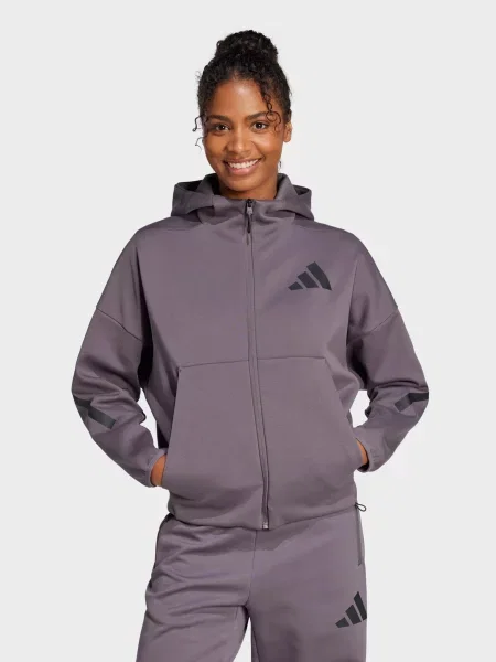Кофта спортивна adidas перероблений поліестер/бавовна сірий