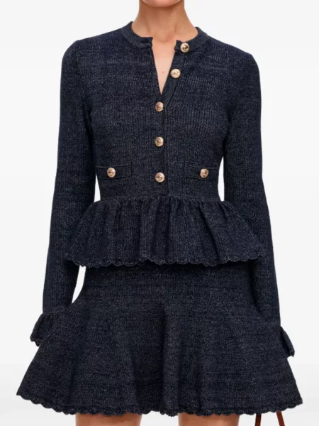 Rochie mini Self-portrait tricotate albastru