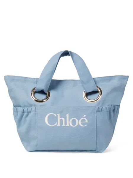 Shopperka Chloe z logo płócienna niebieska