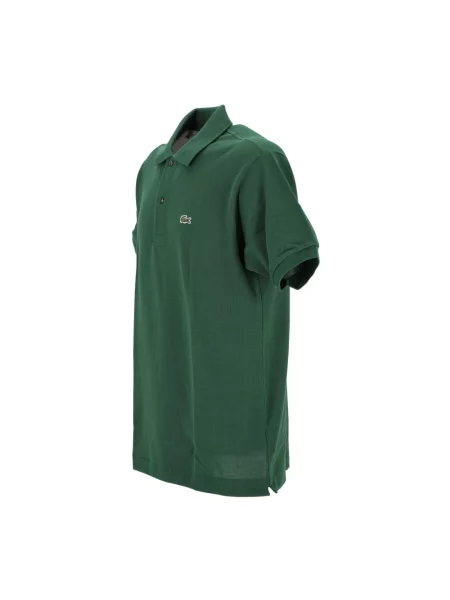 Lniana koszulka polo Lacoste z logo w miejskim stylu zielona