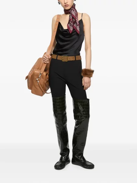 Top Acne Studios din satin negru