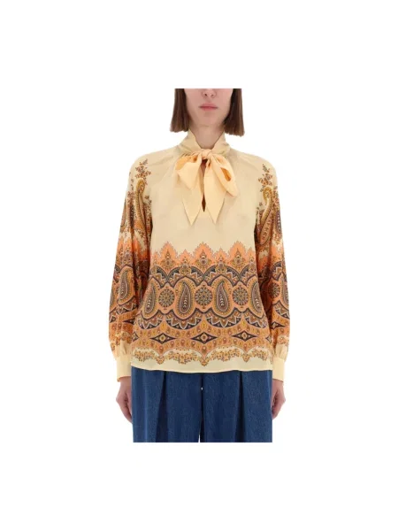 Bluzka Etro z kokardką z wzorem paisley