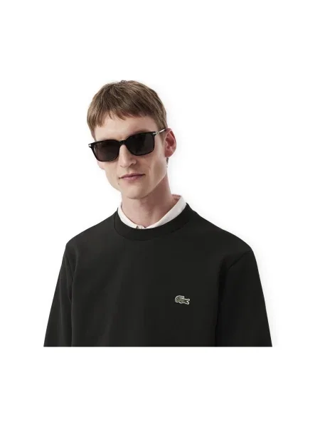 Geacă Lacoste din fleece clasică negru