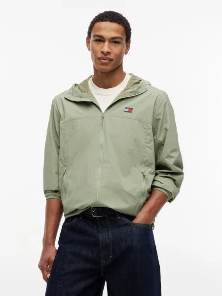 Tommy Jeans Prechodná bunda CHICAGO pastelovo zelená