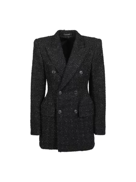 Lniana marynarka Balenciaga czarna