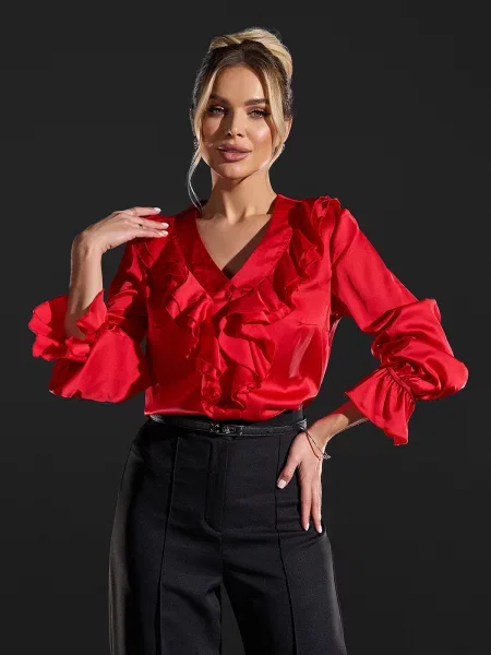 Сорочка ISSA Plus шовк червоний