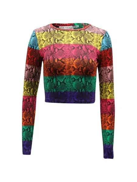 Top Alice + Olivia w paski czerwony