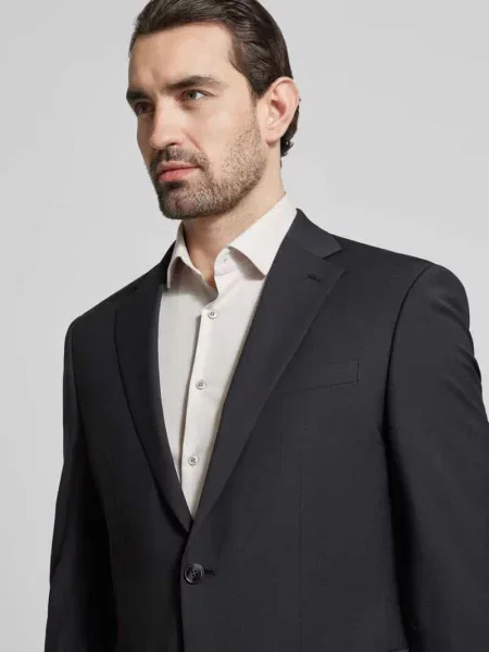 Marynarka na 2 o kroju slim fit z z patką Hechter Paris czarna