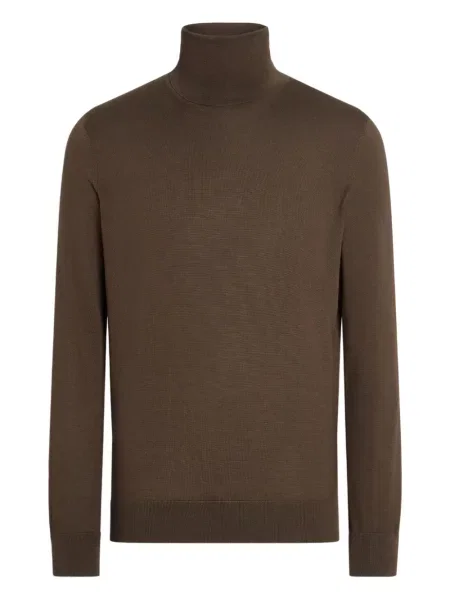 Golf golf Zegna z kaszmiru brązowy