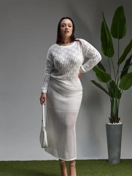 Спідниця міді TrikoBakh молочний