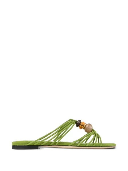 Papuci tip mules Jimmy Choo fără toc verde