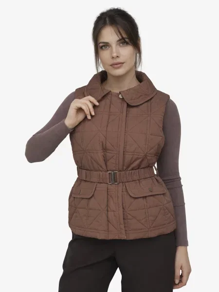 Утеплений жилет YUKI коричневий